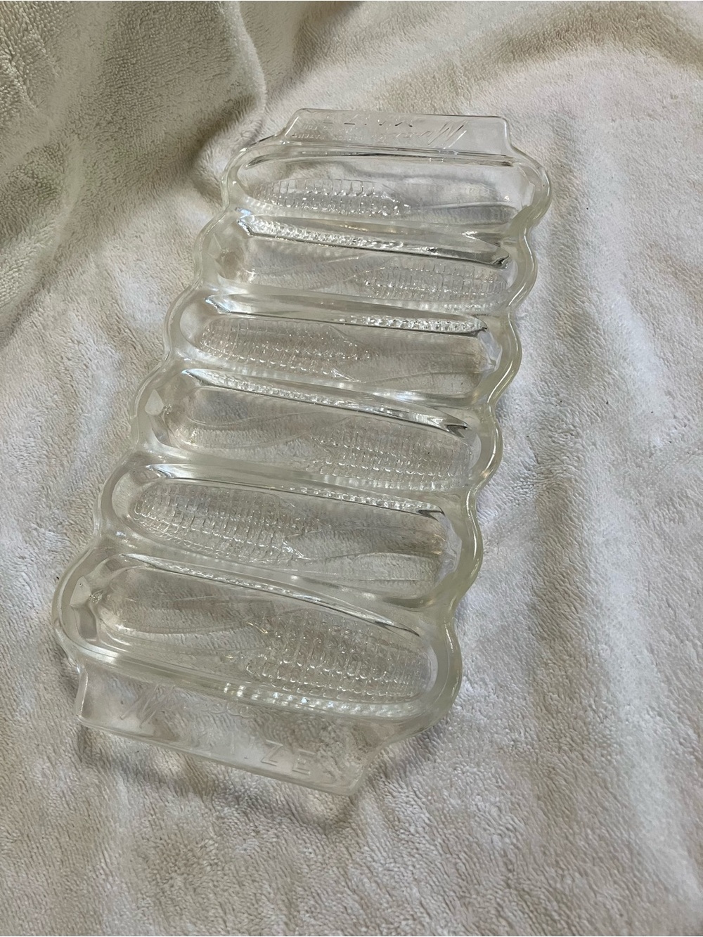 vintage Miracle Maize clear glass corn stick and cornbread pan Indiana glass